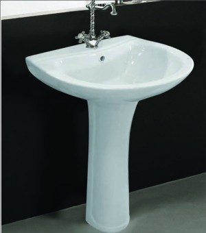 مغسلة بورسلان أبيض اوتس صيني 50*41.5*84سم # 32016